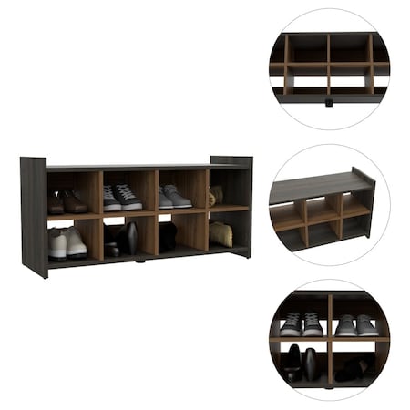 Tuhome Entryway Storage Unit, Eight Shoe Capacity, Espresso/Mahogany ZCG5659